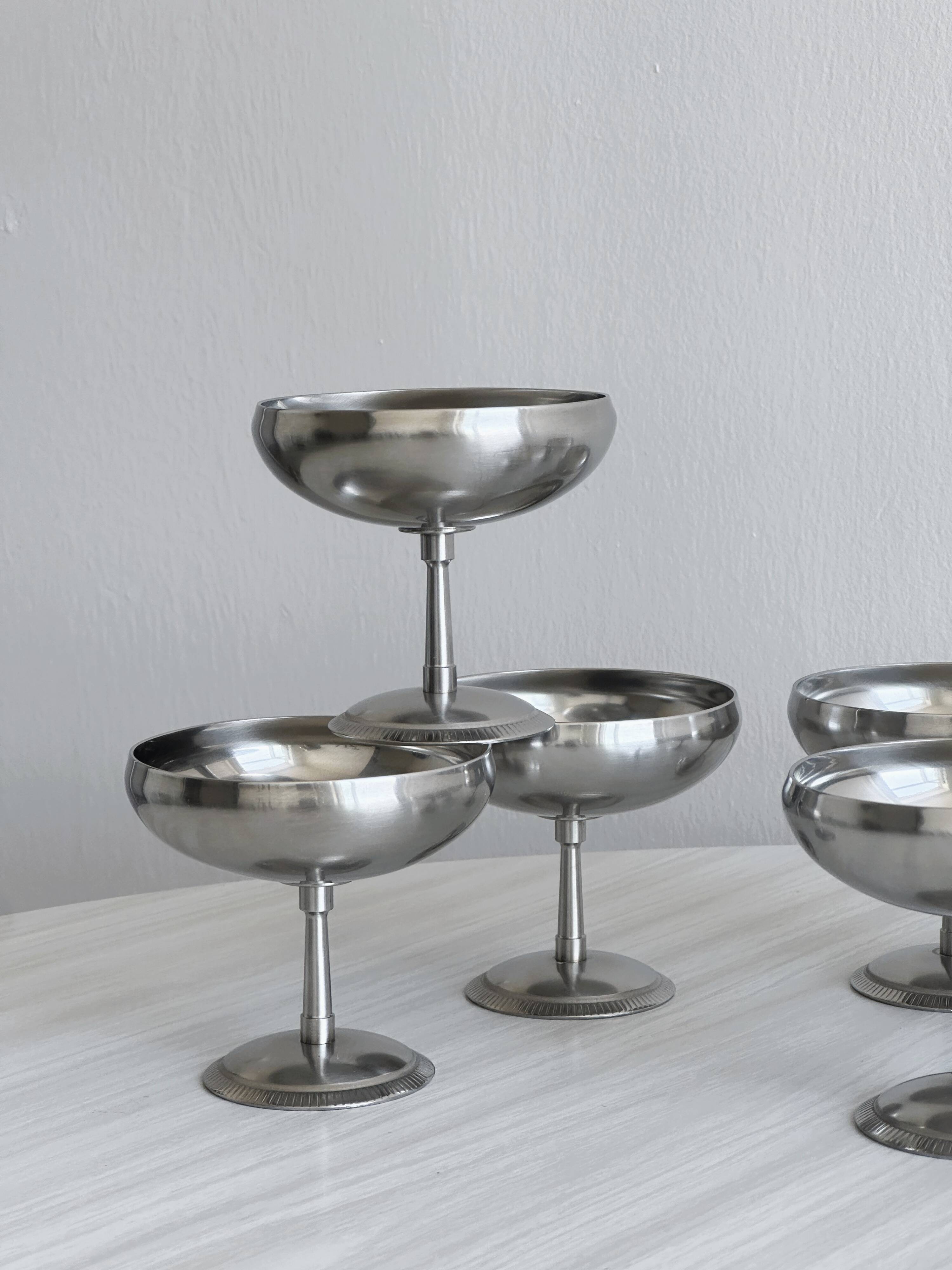 6 Letang Remy stainless steel footed cups