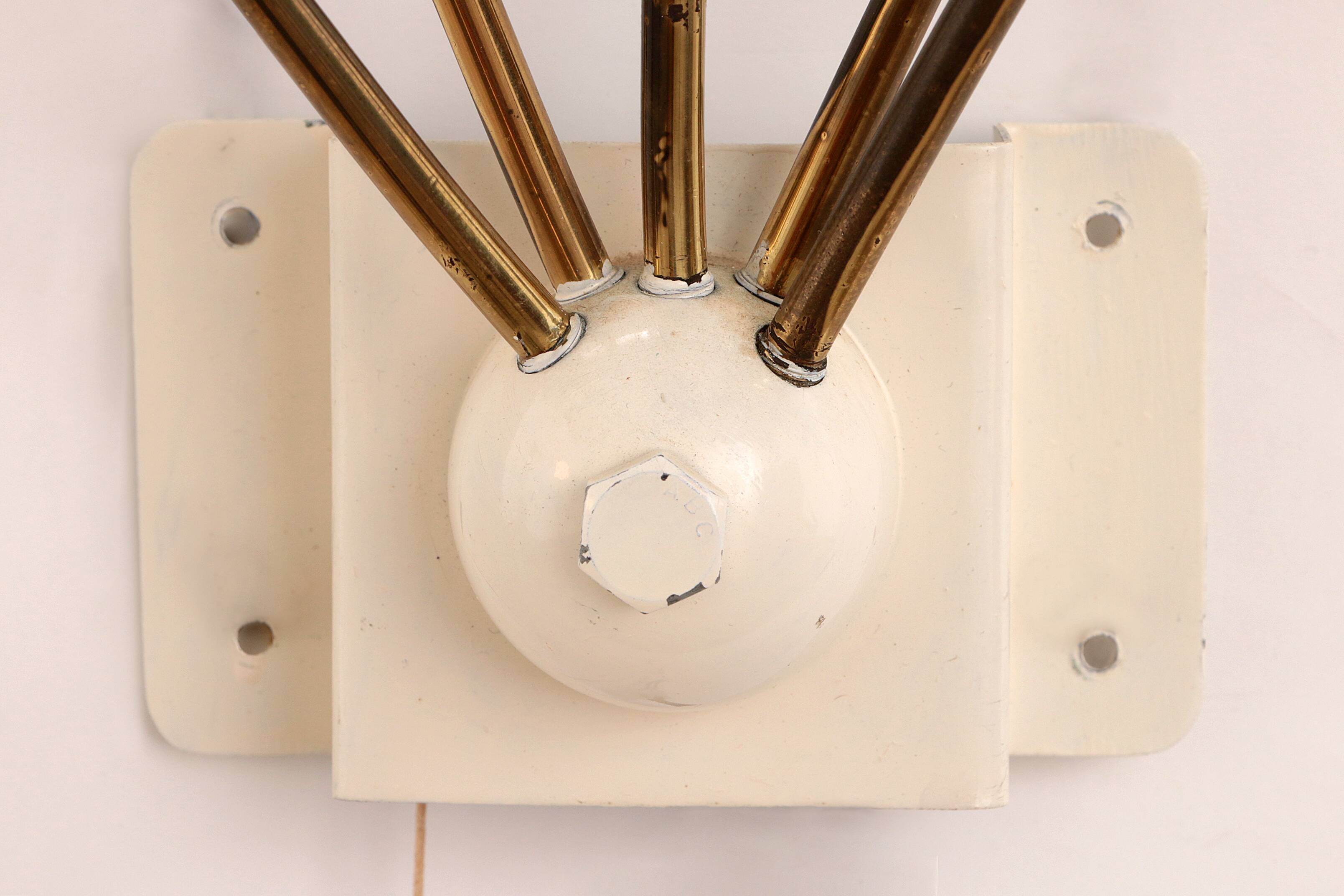 Vintage Wall Lamp with 5 Lights - Brass Metal, 1960 Denmark