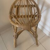 Tabouret rotin vintage
