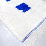 Authentic Beni Ouarain Berber rug with Majorelle blue patterns, 1.55 x 1.05 m