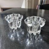 pair of crystal candle holders