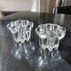 pair of crystal candle holders