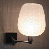 Wall lamp - reading light in chromed metal and opaline globe - 20th century