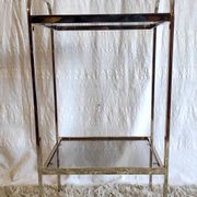 Gold metal and smoked glass side table - 1970s/80s