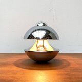 Chrome mushroom table or wall lamp in German mid-century space style by Klaus Hempel for Kaiser Leuchten, 1970s.