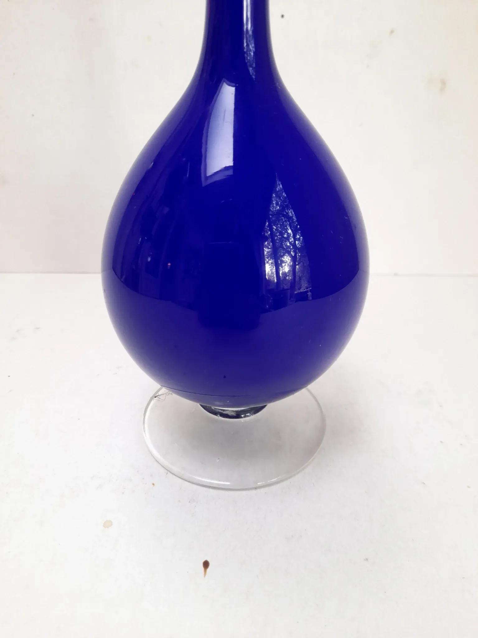 Royal blue opaline single flower vase