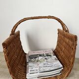 Log basket, woven wicker