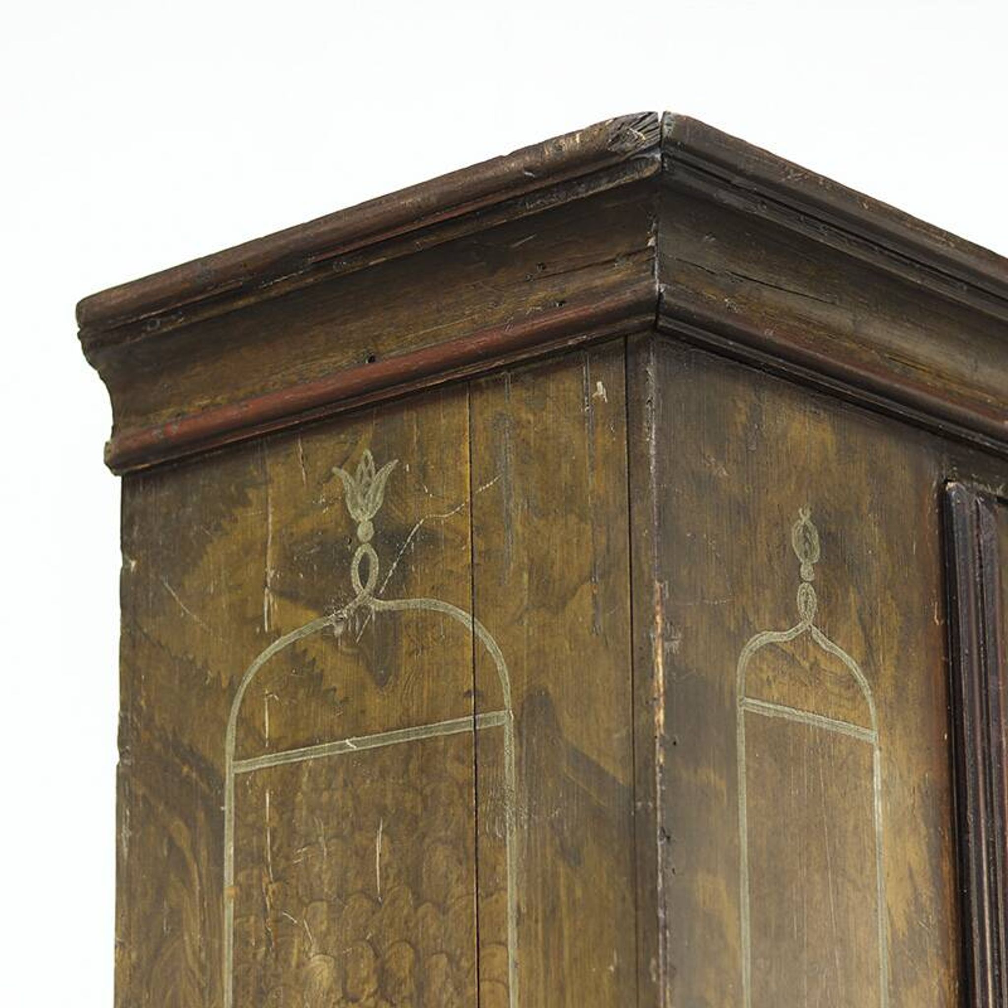 Painted folk art bridal cupboard 1769