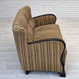 1960s, Danish 3-seater sofa, original, brown furniture wool, beech wood.