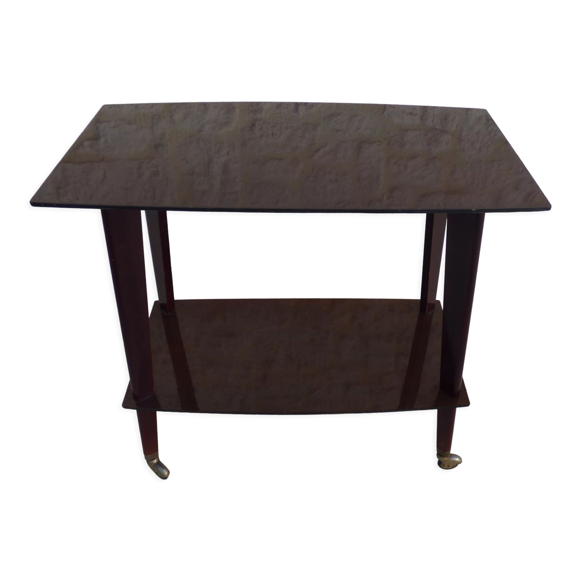 Vintage service cabinet with two trays on wheels