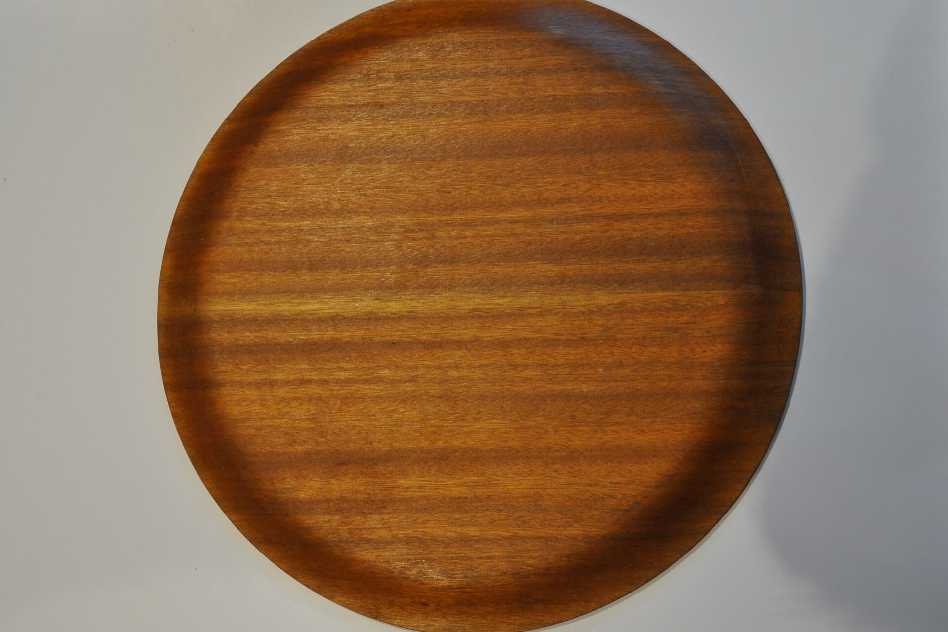 Vintage round teak platter