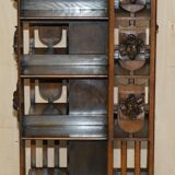 Antique Art Nouveau Victorian hand-carved revolving library.