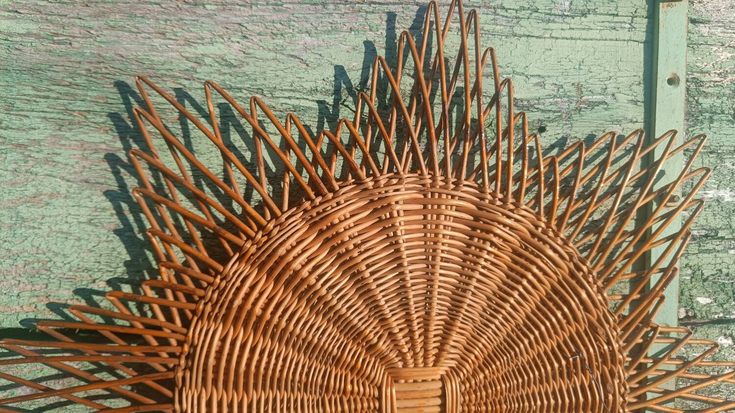 Rattan sun mirror from the 60s/70s