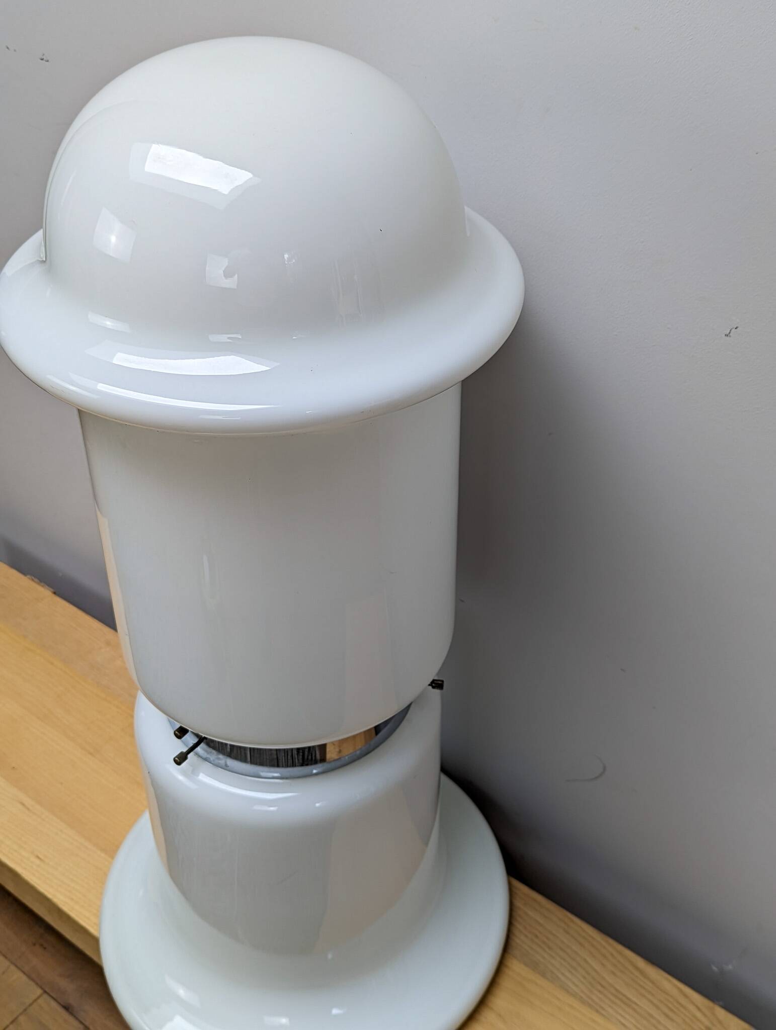 Very tall mid century Karel Volf designed floor lamp - White