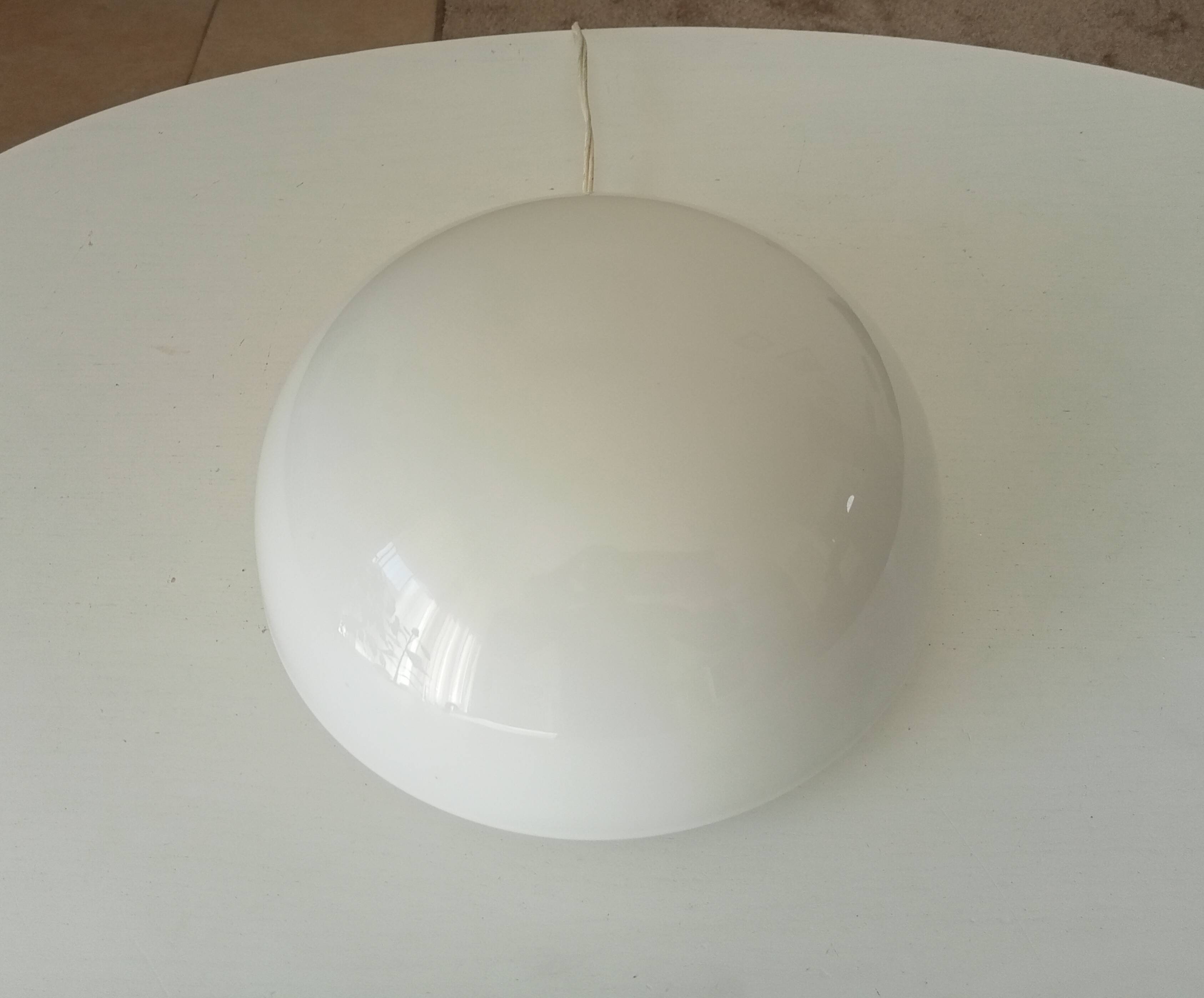 Vintage 60s ceiling light in milky white opaline