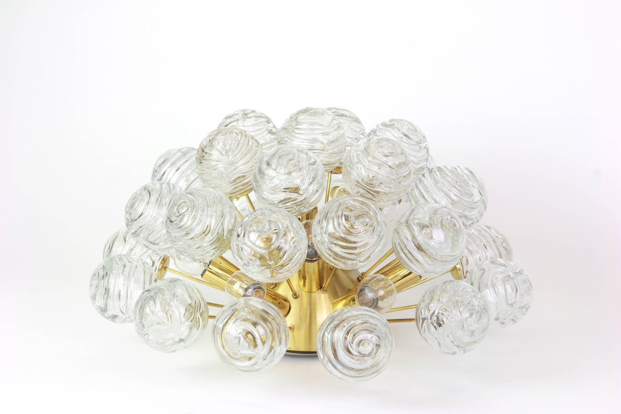 Sputnik ceiling lights with glass snowballs by Doria, Germany, 1970s