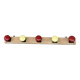 Portemanteau à 5 patères métal laqué jaune et rouge vintage 1960