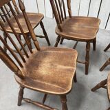 Ensemble de 5 chaises de bistrot style western