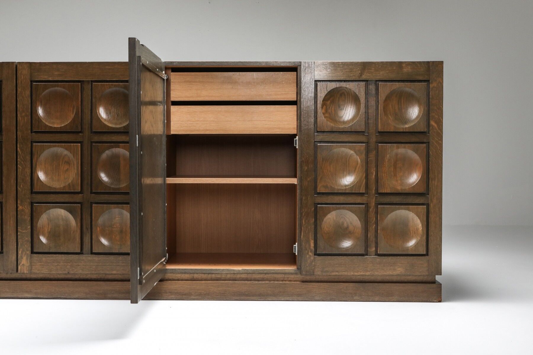 1970 oak graphic buffet