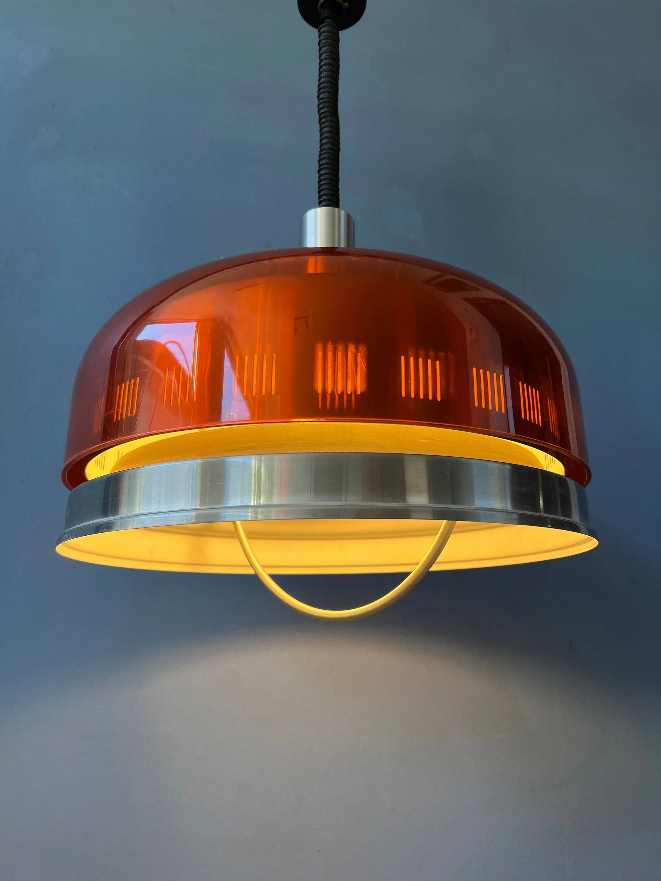 Suspension UFO Space Age orange transparente