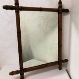 Miroir en bois imitation bambou