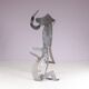 1990s abstract metal sculpture named: mensch mit mensch Guido Hafner German
