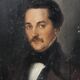 Portrait d'un jeune homme, peinture à l'huile du XIXe siècle, encadrée
