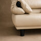 Italian leather buffalo sofa set in ecru – Poltromec Circa 1980