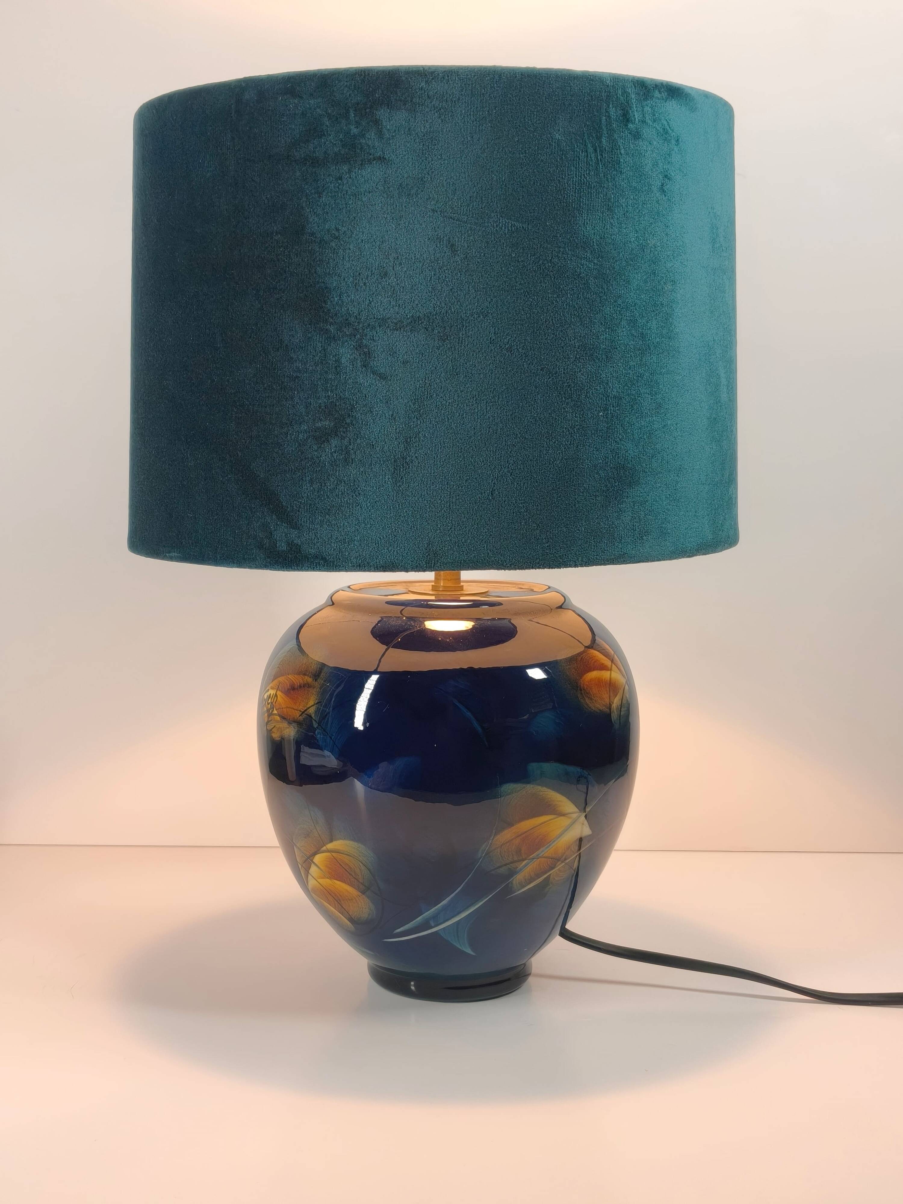 Lacquered ceramic lamp signed Grech