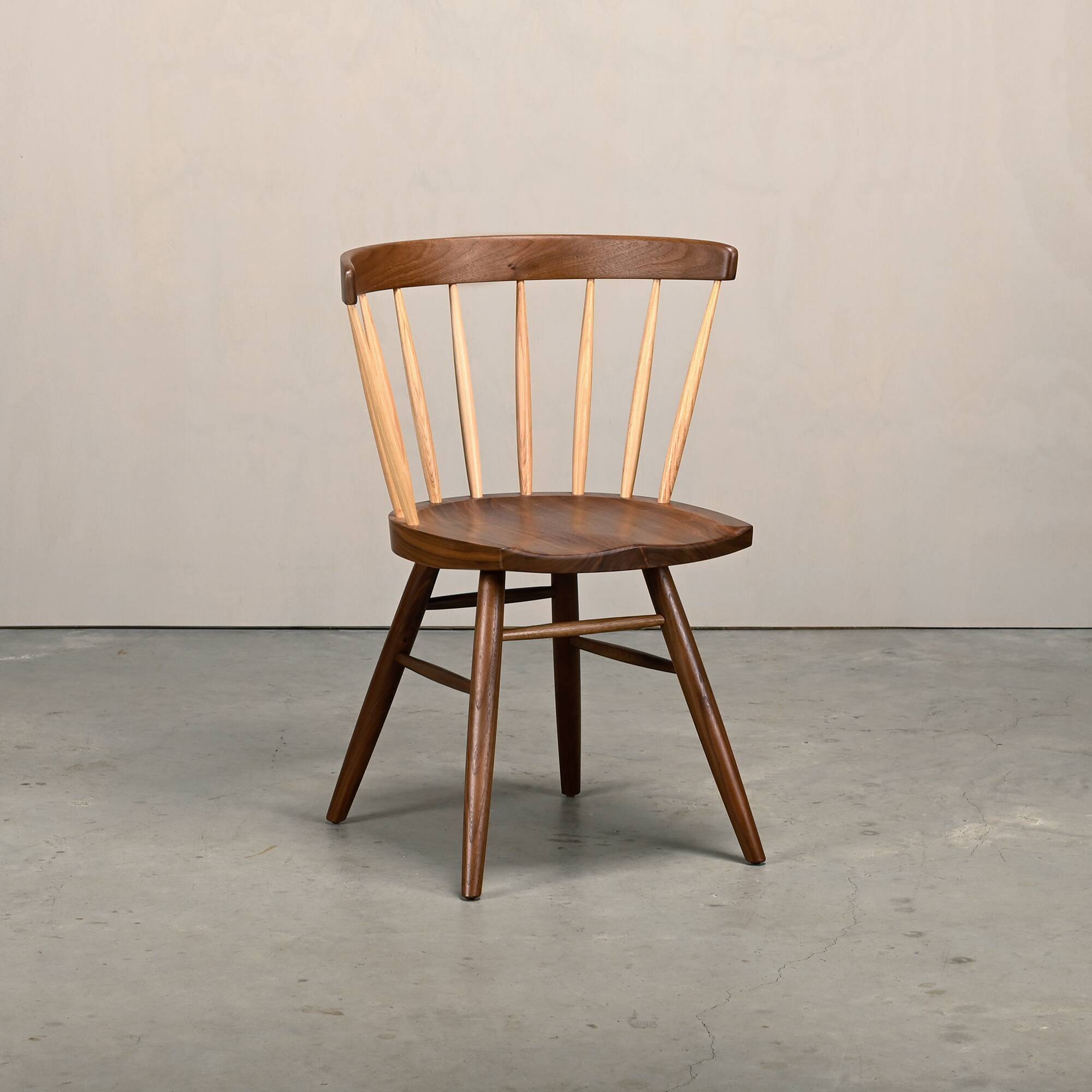 George Nakashima N19 Straight Chair in Walnut and Hickory for Knoll Studio
