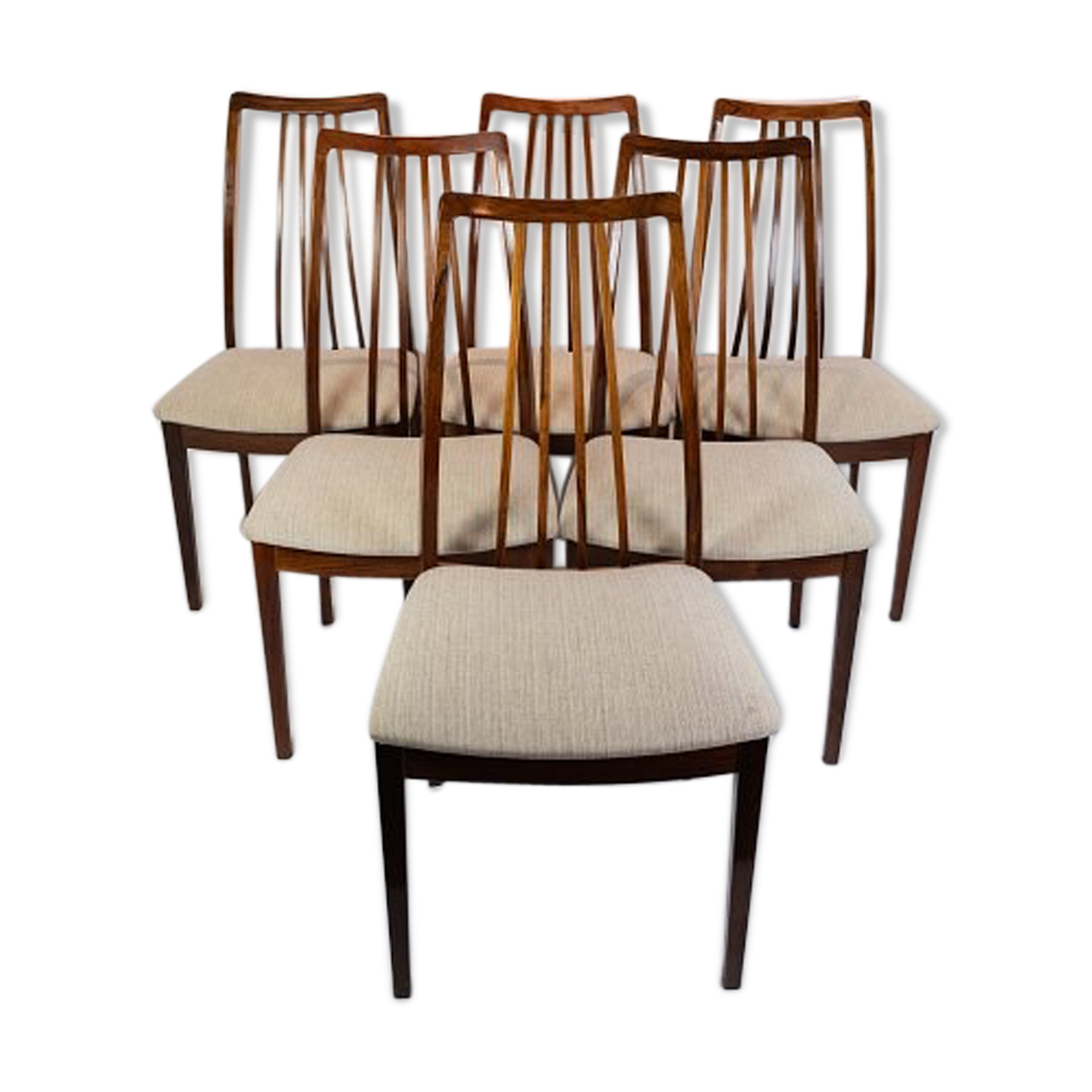 Set of six dining room chairs of rosewood  of danish design from the 1960s