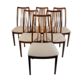 Set of six dining room chairs of rosewood  of danish design from the 1960s