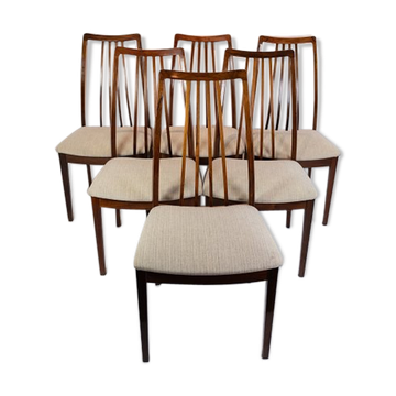 Set of six dining room chairs of rosewood  of danish design from the 1960s