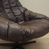 Fauteuil pivotant en cuir, design danois, années 1960, designer : HW Klein, fabrication : Bramin