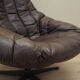 Leather swivel armchair, Danish design, 1960s, designer: H.W. Klein, manufacture: Bramin