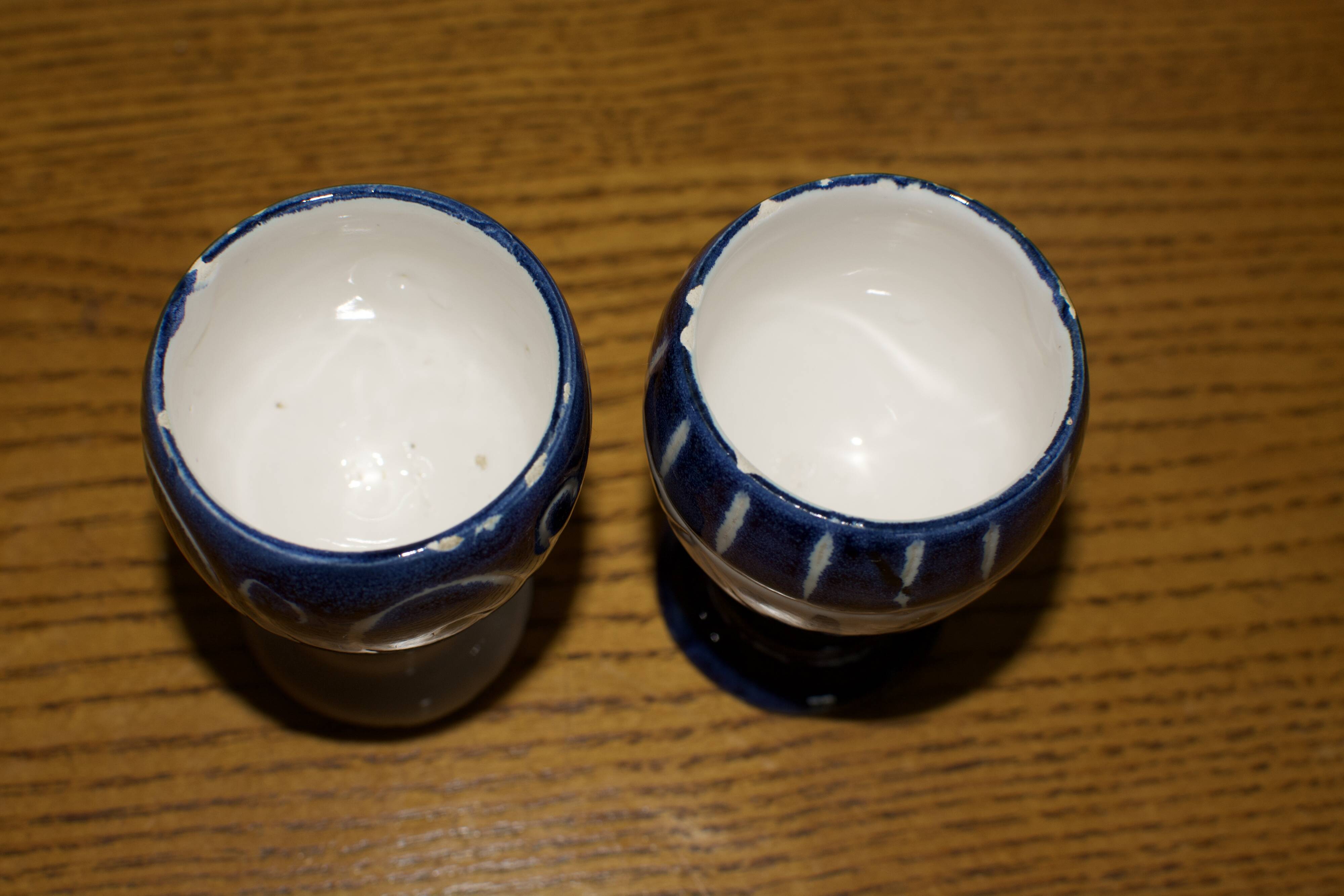 2 vintage Italian ceramic egg cups