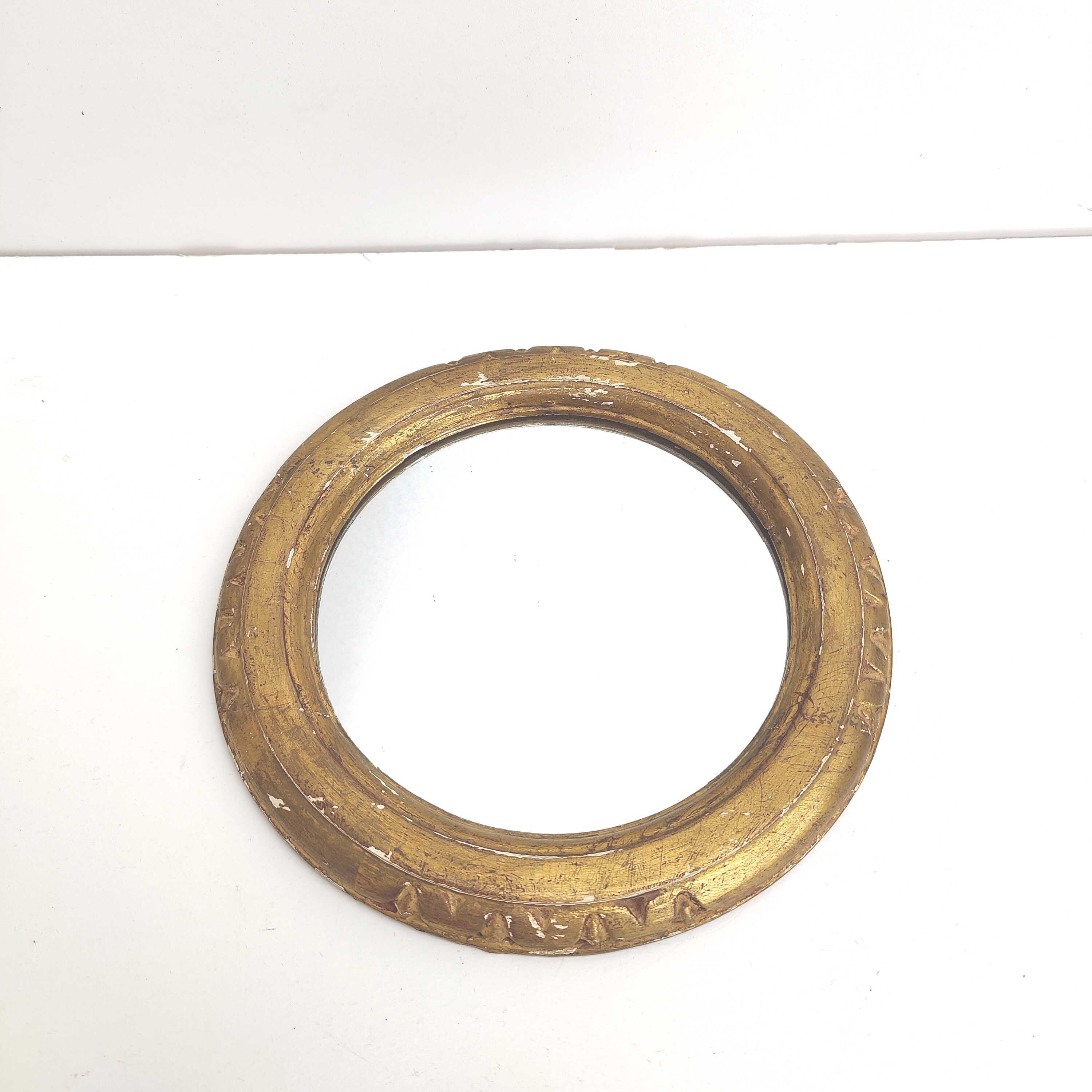 Round mirror gilded wood diameter 24cm