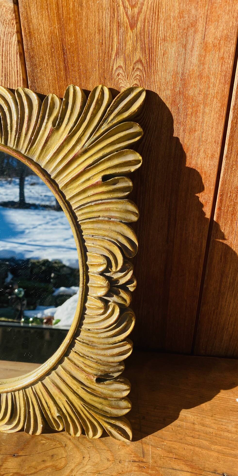 Vintage rectangle sun mirror