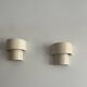 Pair of vintage modernist wall lights, white lacquered metal, Sweden 1970