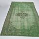 Tapis vintage 5x8 nuances de vert, 155x238 cm