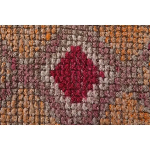 Vintage Turkish Hand-Knotted Wool Cotton Pink Runner Rug 95x309