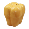 Salière ou poivrière poivron jaune en barbotine vintage