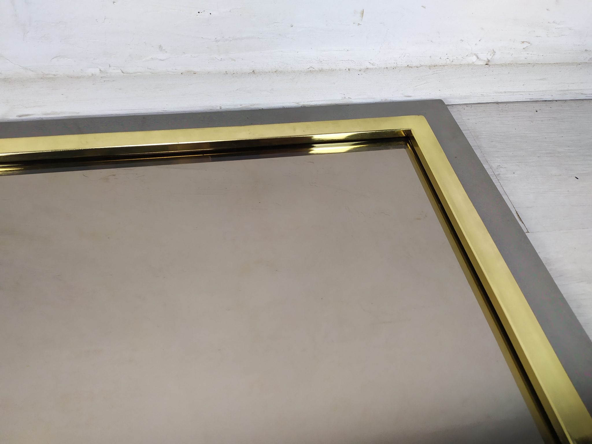 Mirror square brass design
