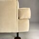 Paire de fauteuils carrés en velours blanc avec pieds en teck attribuées à Marco Zanuso pour Arflex, Italie, 1962