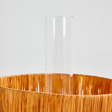 Table lamp with raffia shade