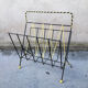 Magazine rack black and yellow lanyards