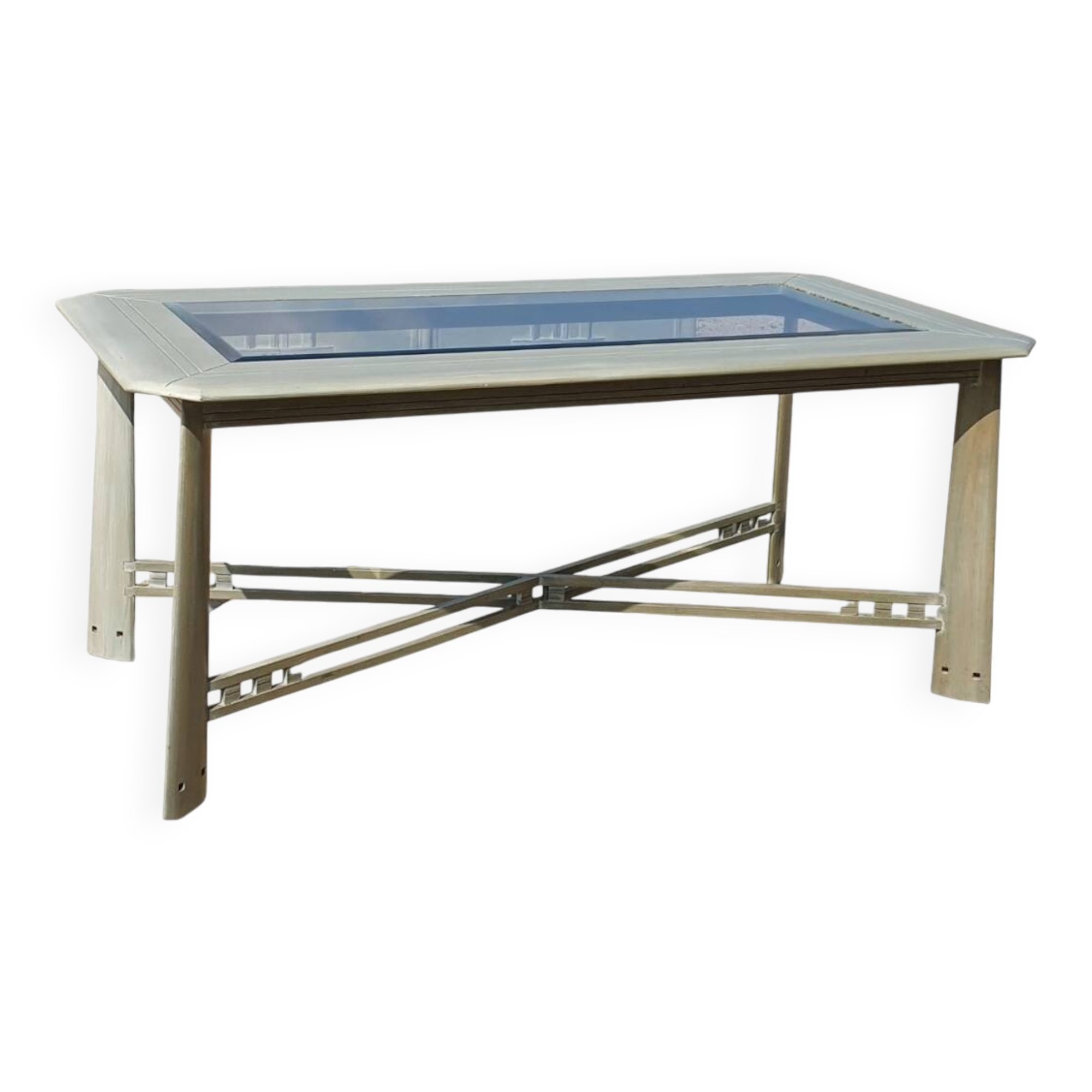 Vintage dining table Giorgetti Italian design pastel green