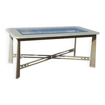 Vintage dining table Giorgetti Italian design pastel green