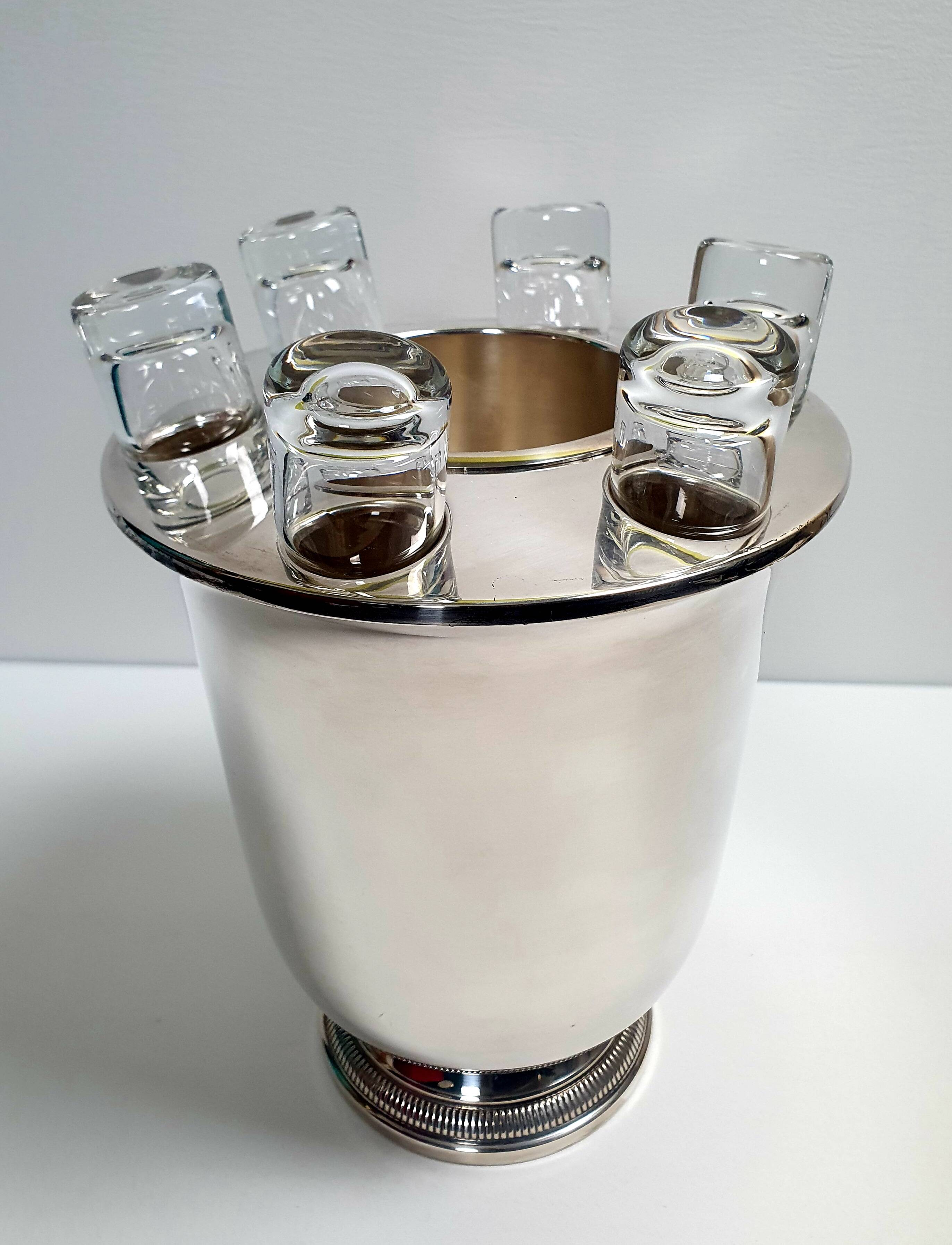 Vodka freshener with 6 glasses in Portieux crystal