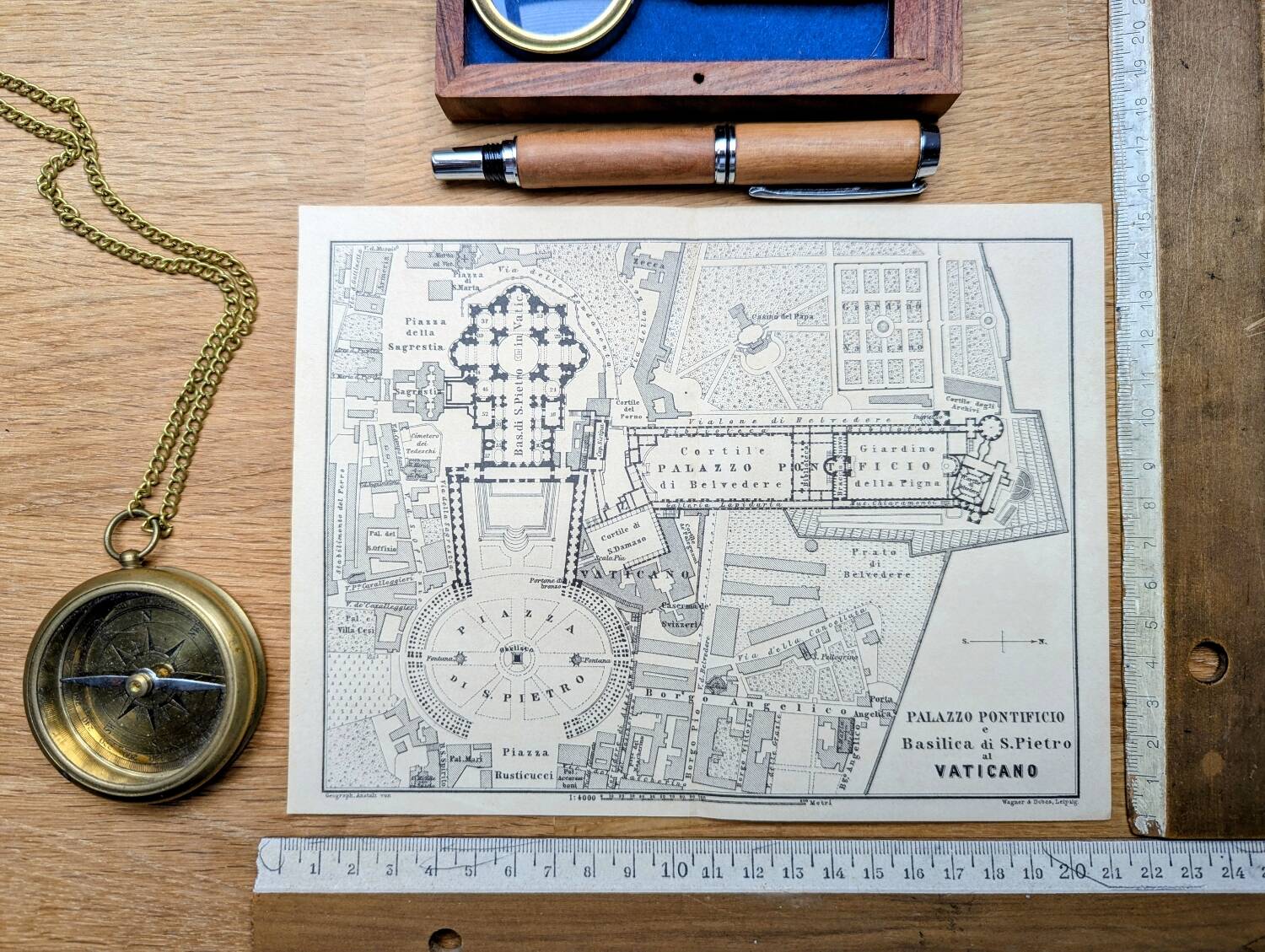 The Vatican, Vintage map printed in 1894